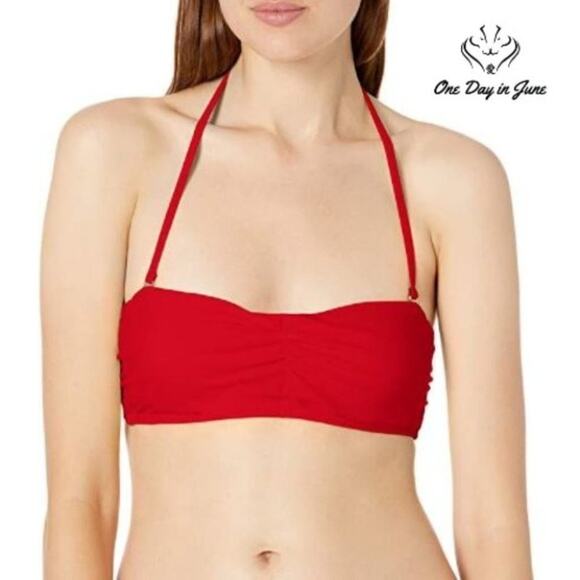Cyn Luca Standard Ruched Front Bandeau Bikini Top Size L - Picture 2 of 4